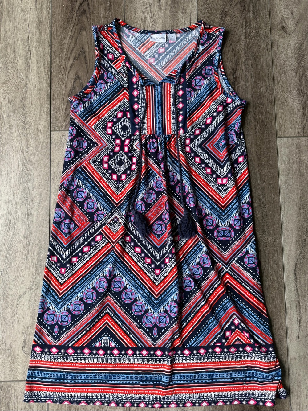 Kim Rogers Bohemian Shift Dress- Perfect for Vacation! (S)